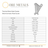 999 Pure Silver - Twisted Rope Harp Charm