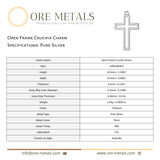 999 Pure Silver - Open Frame Crucifix Charm