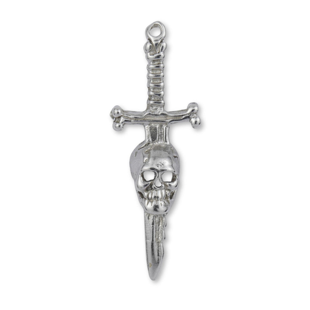 950 Platinum - Skull Sword Charm