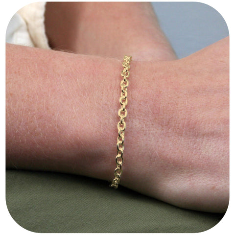 9ct Yellow Gold - Cable - Bracelet Chain