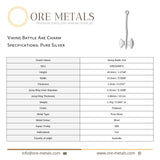 999 Pure Silver - Viking Battle Axe Charm
