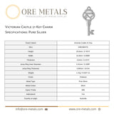 999 Pure Silver - Victorian Castle 21 Key Charm