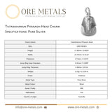 999 Pure Silver - Tutankhamun Pharaoh Head Charm