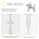 999 Pure Silver - Groomed Poodle Dog Charm