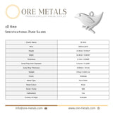 999 Pure Silver - 2D Bird Charm