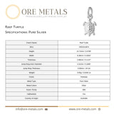 999 Pure Silver - Reef Turtle Charm