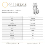 999 Pure Silver - European Shorthair Cat Charm