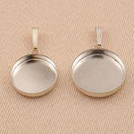 925 Sterling Silver - Round Bezel Cup Pendant Settings