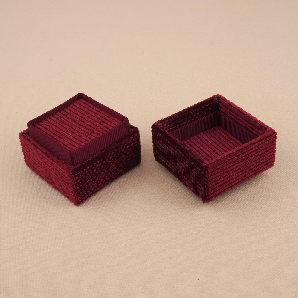 Square Ring Box - Maroon | Fine Jewellery Boxes – Ore Metals
