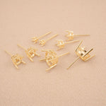 9ct Yellow Gold - Round Basket - Earring Settings