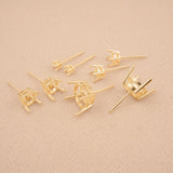 9ct Yellow Gold - Round Basket - Earring Settings