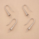 925 Sterling Silver - Cone Pearl Pin Ear Hooks