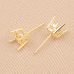 18ct Yellow Gold - Round Basket - Earring Settings