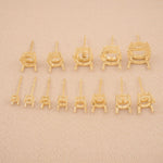 18ct Yellow Gold - Round Basket - Earring Settings