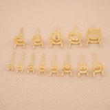 18ct Yellow Gold - Round Basket - Earring Settings