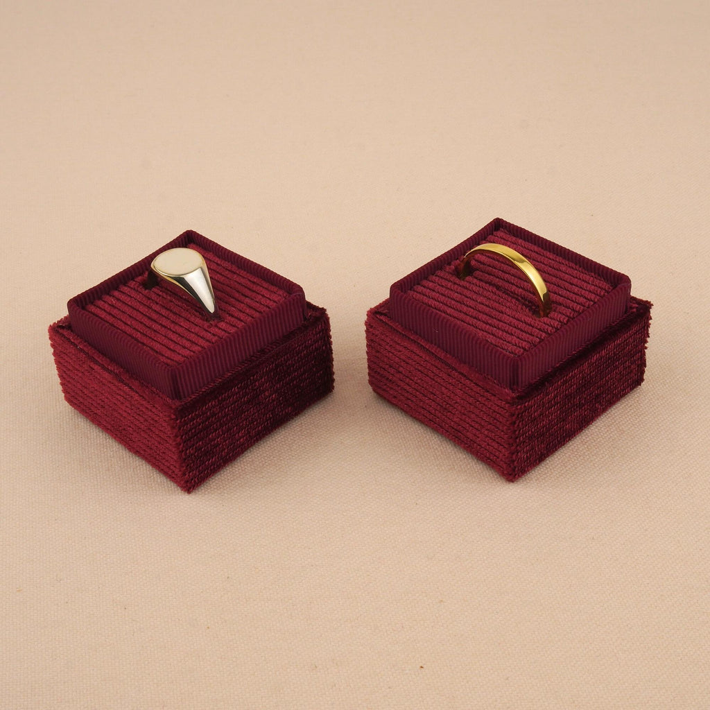 Square Ring Box - Maroon | Fine Jewellery Boxes – Ore Metals