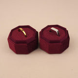 Maroon - Octagon Ring Box