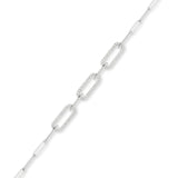 9ct White Gold | 0.53ct GH/SI - Diamond Paperclip Chain Bracelet