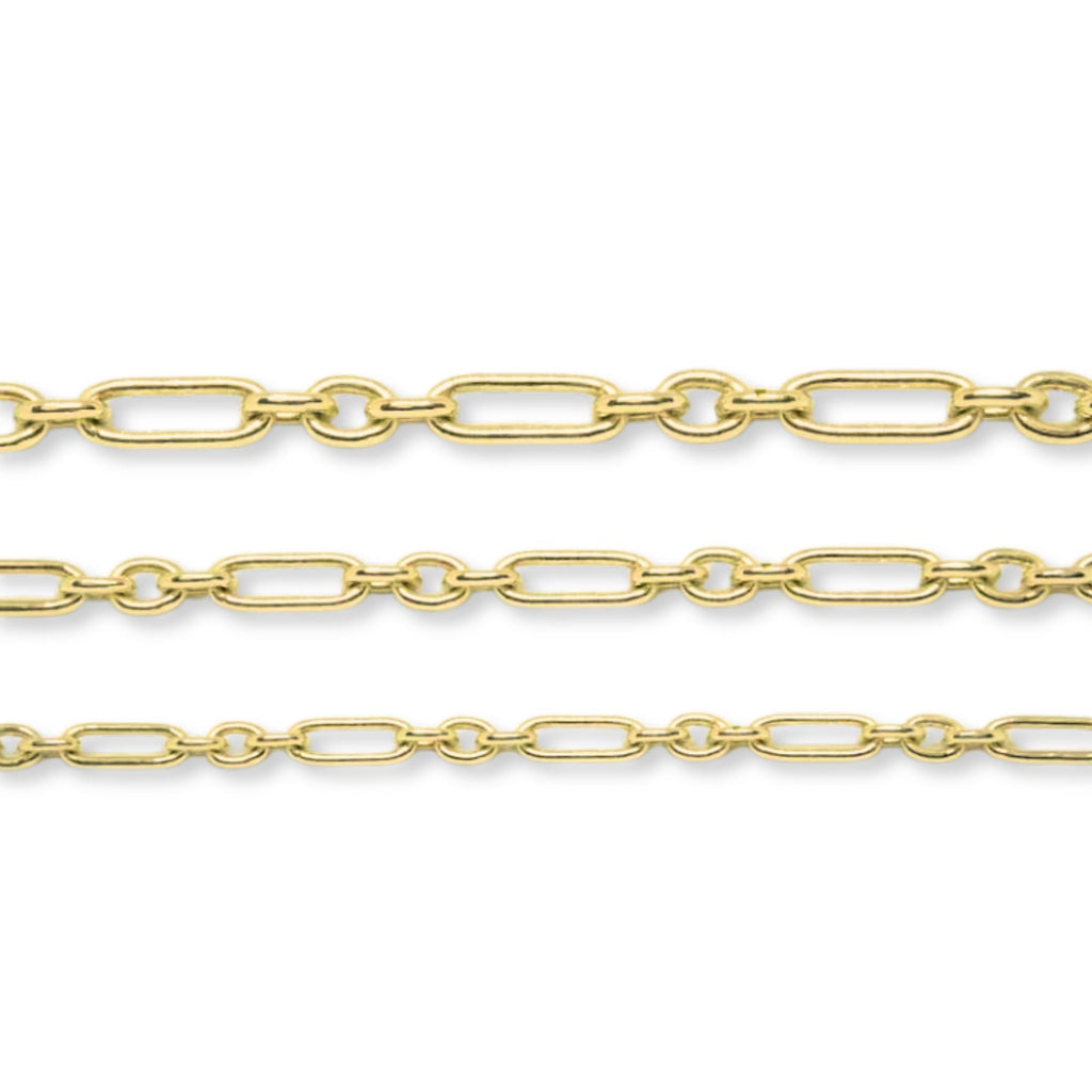 9ct Yellow Gold - Paperclip Figaro 3:1 - Chain Roll