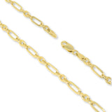 9ct Yellow Gold - Paperclip Figaro 3:1 - Necklace Chain