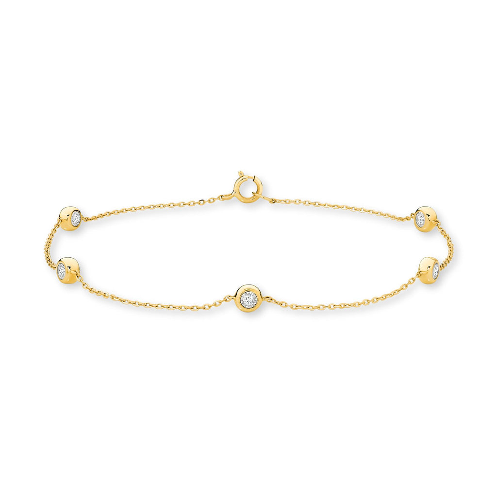 9ct Yellow Gold | 0.15ct GH/SI - Miracle Diamond Chain Bracelet