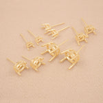 9ct Yellow Gold - Oval Basket - Earring Settings