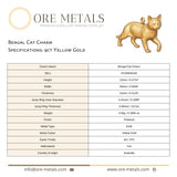 9ct Yellow Gold - Bengal Cat Charm