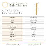 9ct Yellow Gold - Ornate Butter Knife Charm