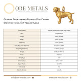 9ct Yellow Gold - German Shorthaired Pointer Dog Charm