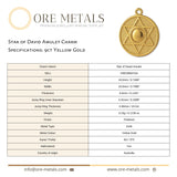 9ct Yellow Gold - Star of David Amulet Charm