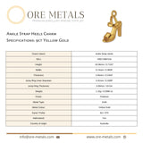 9ct Yellow Gold - Ankle Strap Heels Charm