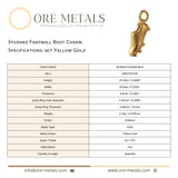 9ct Yellow Gold - Studded Football Boot Charm
