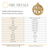 9ct Yellow Gold - GOOD LUCK Openwork Charm