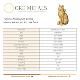 9ct Yellow Gold - Turkish Angora Cat Charm