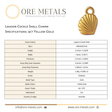 9ct Yellow Gold - Lagoon Cockle Shell Charm