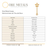 9ct Yellow Gold - Star Wand Charm
