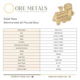 9ct Yellow Gold - Steam Train Charm