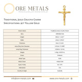 9ct Yellow Gold - Traditional Jesus Crucifix Charm