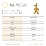 9ct Yellow Gold - Ruffled Collar Clown Charm