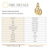 9ct Yellow Gold - Double Horseshoe Charm
