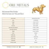 9ct Yellow Gold - Dachshund Dog Charm