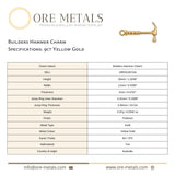 9ct Yellow Gold - Builders Hammer Charm