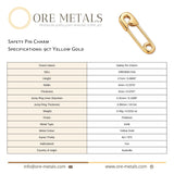 9ct Yellow Gold - Safety Pin Charm