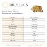 9ct Yellow Gold Vintage - Camper Caravan Charm