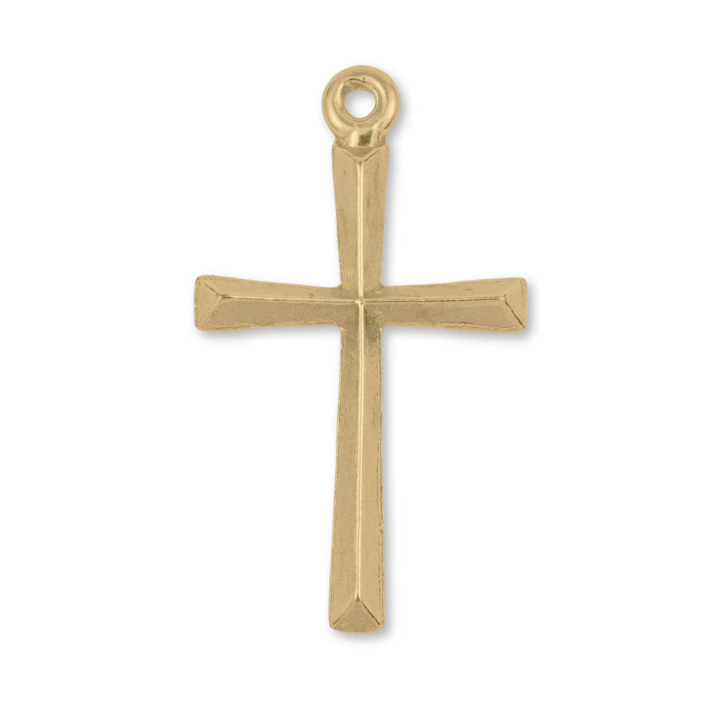 9ct Yellow Gold - Bevelled Crucifix Charm