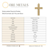 9ct Yellow Gold - Scrollwork Crucifix Charm