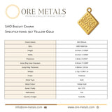 9ct Yellow Gold - SAO Biscuit Charm
