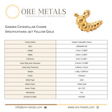 9ct Yellow Gold - Garden Caterpillar Charm