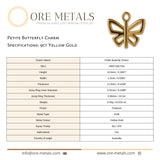 9ct Yellow Gold - Petite Butterfly Charm