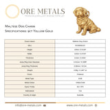 9ct Yellow Gold - Maltese Dog Charm